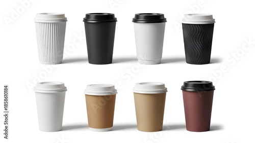 Wallpaper Mural An assortment of disposable coffee cups in various colors and designs, perfect for beverages on the go Torontodigital.ca