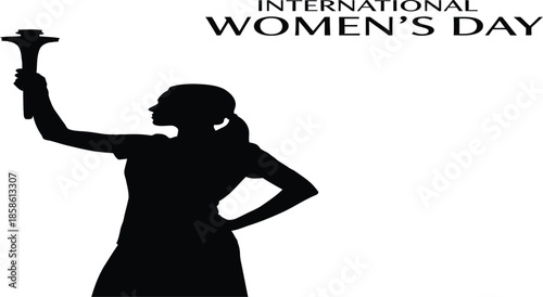 International women's day celebration silhouette