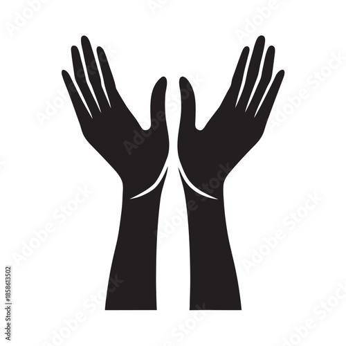 Hands Raised High In Worship Prayer Silhouette