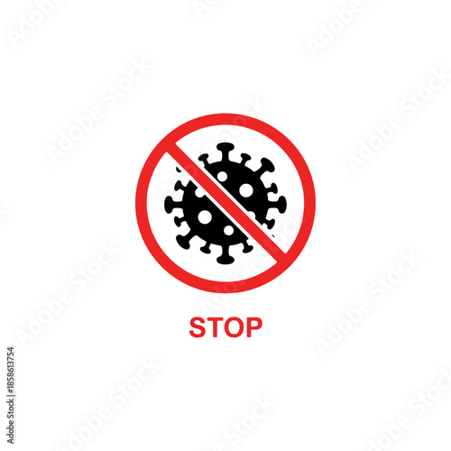 Stop Virus Prohibition Sign Symbol Illustration.