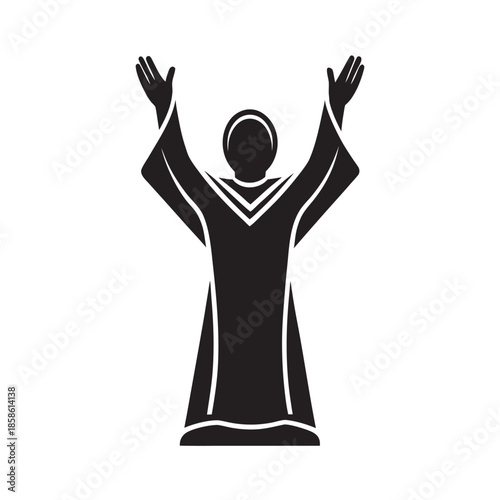 Worshiper Raising Hands In Devotion Pose