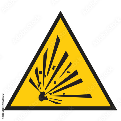 Explosion Hazard Warning Sign Vector art Illustration