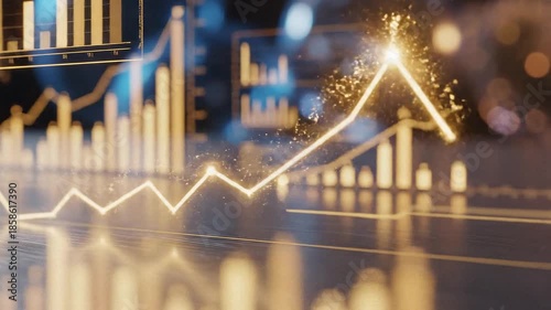 stock market investment trading graph growth.Trade business analytics graph and financial chart