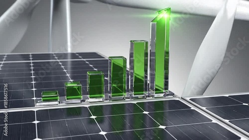 Increase in electricity prices on the world market. Green energy in full development.Investment finance chart,stock market business and exchange financial growth graph