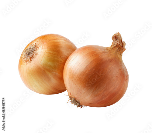 Wallpaper Mural Two whole onions, light golden-brown, round, close-up Torontodigital.ca