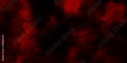 Abstract red and black smoke clouds background, Intense crimson and deep burgundy abstract background, red watercolor background wallpaper with clouds. red particles explosion on black background.