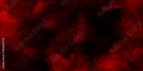 Abstract red and black smoke clouds background, Intense crimson and deep burgundy abstract background, red watercolor background wallpaper with clouds. red particles explosion on black background.