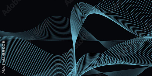 Shapes created with lines in the space. Creative neon colors. Modern abstract background