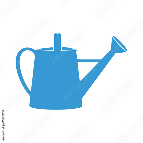 Simple Blue Watering Can Icon for Gardening and Plants