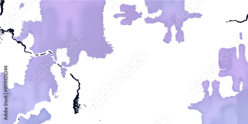 A global world map illustration featuring blue watercolor paint splashes and geography elements across continents like Europe and Asia on a stylized earth background