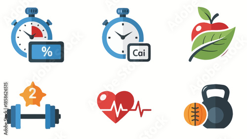 fitness icons set