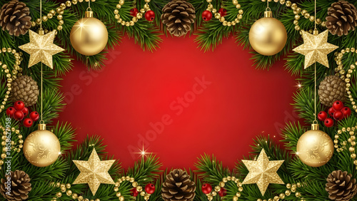 christmas background with red balls