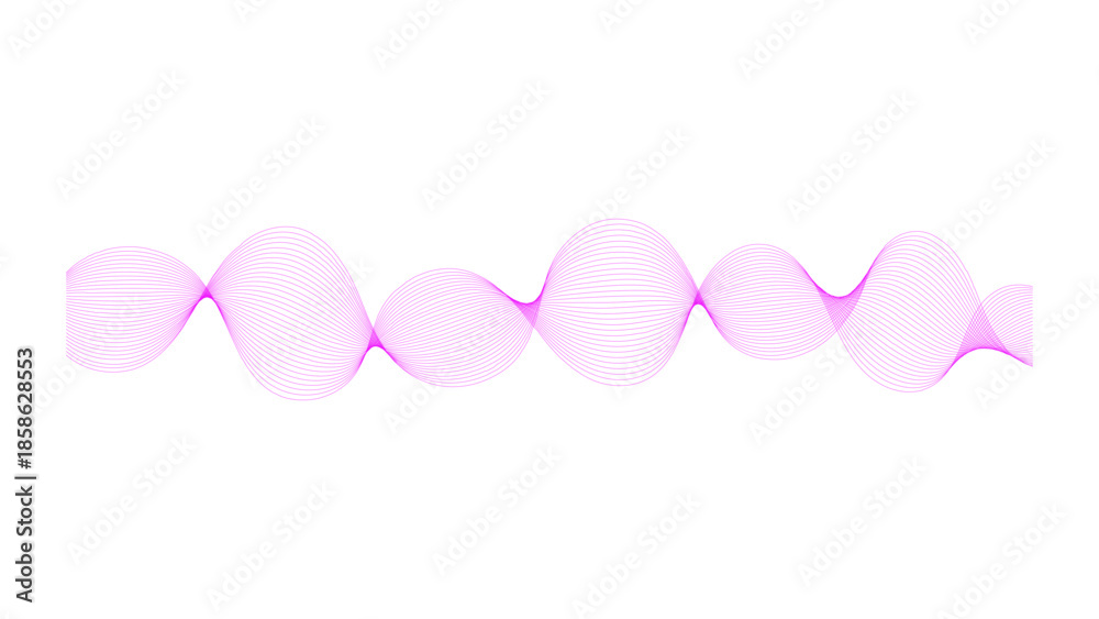 Fototapeta premium Wave with lines created using blend tool. Technology abstract lines