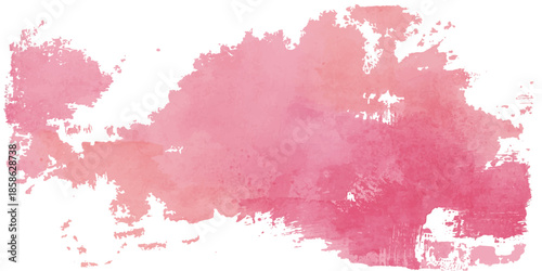 Abstract red watercolor background with artistic brush strokes and ink splashes creates a colorful grunge texture pattern for a modern vector illustration design