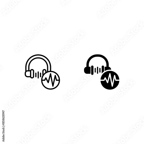 Fotografia hi-res audio headset icon and illustration