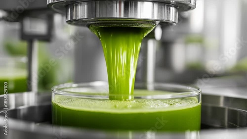Vibrant Fresh Green Juice Cold Press Extraction of Organic Nutrition in Healthy Beverage for Optimal Wellness and Refreshing Taste
