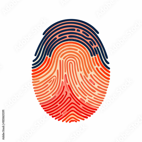 Fingerprint icon. Creative design. Colorful and black fingerprint