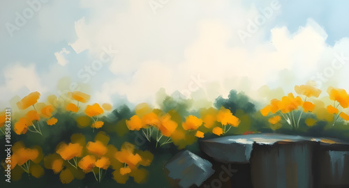 vibrant abstract landscape, colorful environment painting, saturated brushstroke canvas, expressive nature art, chromatic landscape scene, bold color blocking, dramatic sky oil paint, sunset field abs