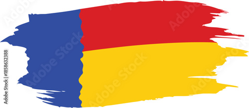 germany flag with black red yellow brush paint strokes