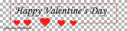 Valentine's day celebration text on a transparent background