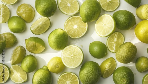 Lime and lime slices displa...