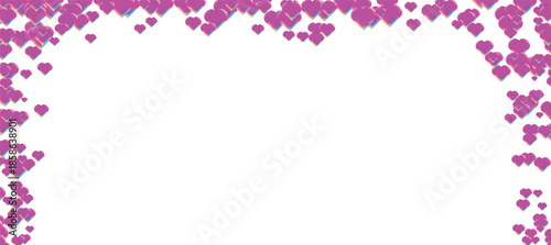 Valentine's day empty love heart curd on a white