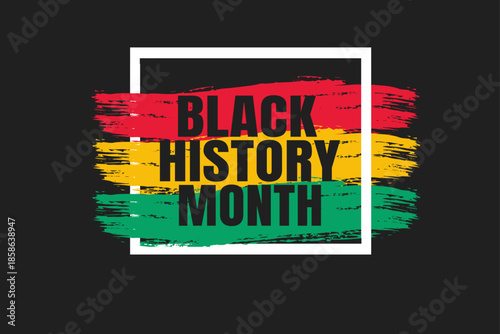 Black History Month February concept Banner template design poster with text stock illustration