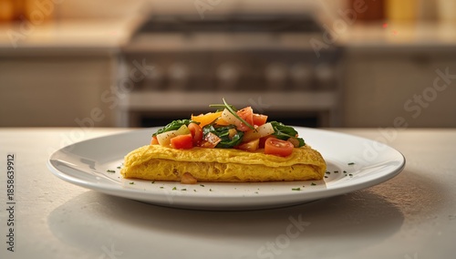 Omelet with vegetables, pro...