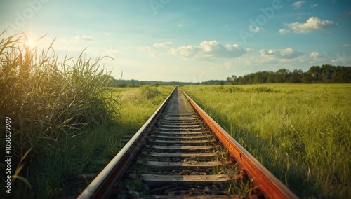 Old weathered railway track showing disuse and structural deterioration