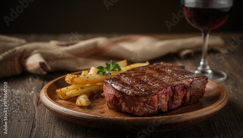 Juicy T-bone steak cooked m...