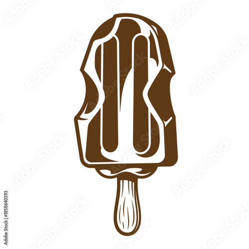 Vintage Brown chocolate ice cream popsicle on a stick sweet treat dessert