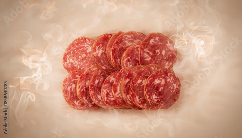 Isolated smoked salami saus...