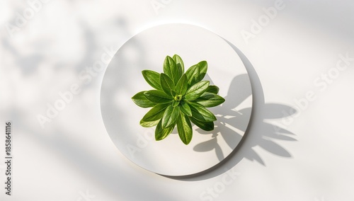 White circular canvas with ...