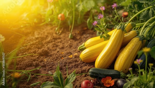 Yellow and green zucchini c...