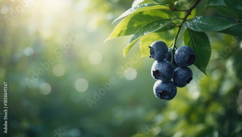 Blueberry plant with ripe b...