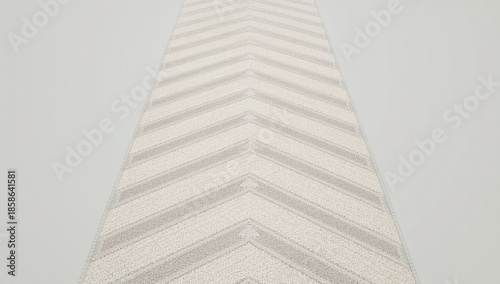 White and gray chevron rug,...