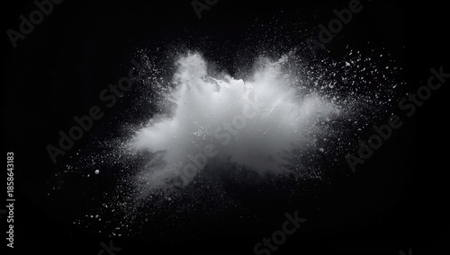 White dust dispersed with d...