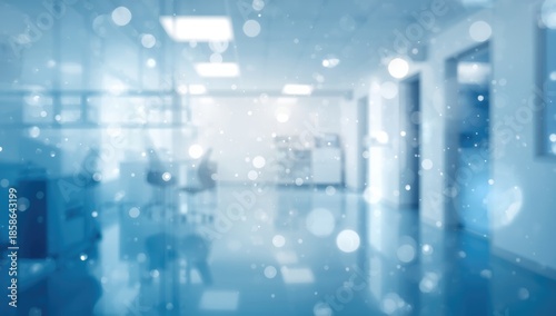Out-of-focus office scene w...