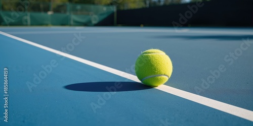 Tennis ball in mid-air boun...