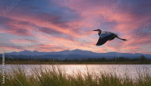 Avian in flight over the fr...