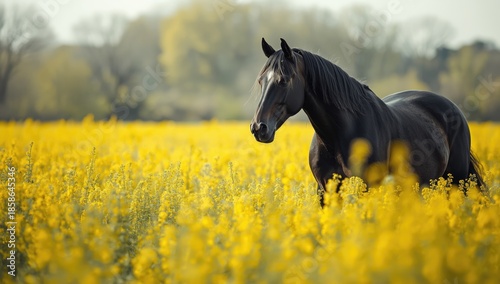 Large draft horse resting a...