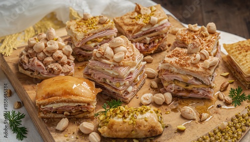 Assorted club sandwiches la...