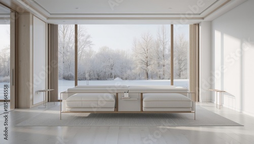White sofa set in a living ...