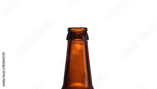 Brown glass bottle neck wit...