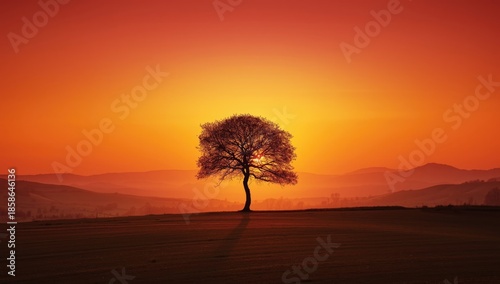 Sunset over rural Brescia w...