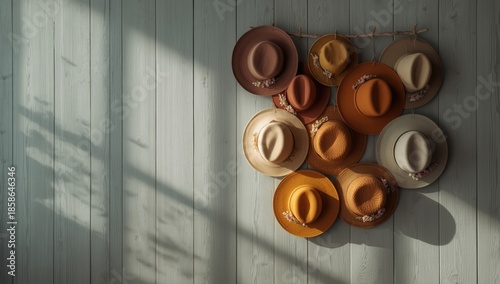 Felt hats with dried flower...
