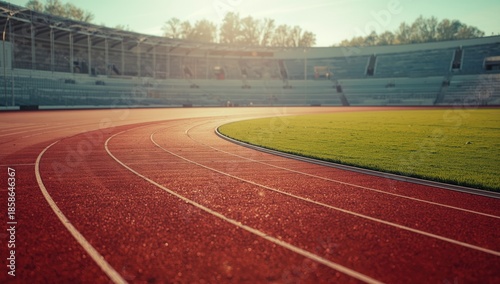 Athletes on a running track preparing for a race, focusing on discipline and competition, sports event
