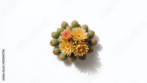 Young cactus fruit and flow...
