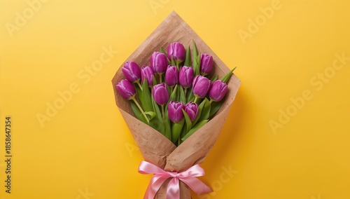 Fresh purple tulips arrange...