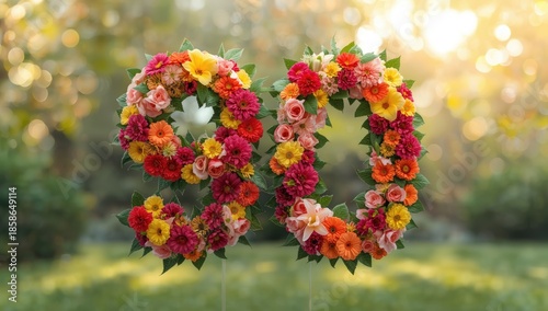 Paper flowers with detailed...